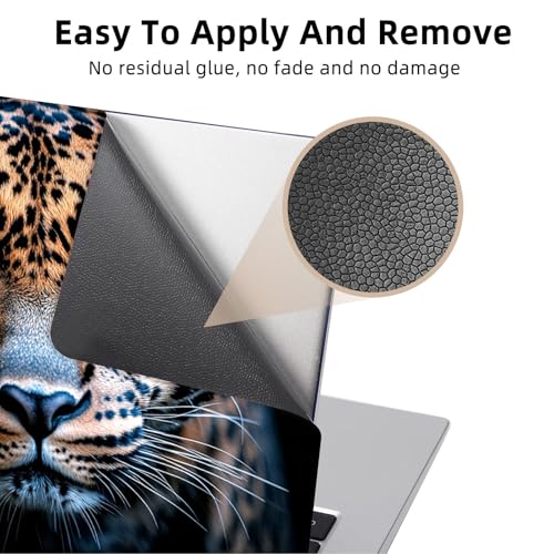 Aesthetic Laptop Skin Cover,12-15.6 Inch Universal Vinyl Sticker Decal,Leopard Face Pattern Waterproof Scratch-Resistant Notebook Wrap,Removable Residue-Free Protector - color: Leopard Face Pattern