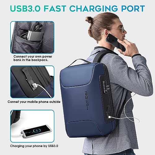 BANGE Tech Laptop Backpack for Men and Women - color: Blue