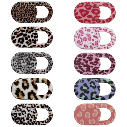 Leopard Print Webcam Cover Slide, Stylish Camera Privacy Blocker for Laptops, Phones & Tablets, Ultra-Thin Multi-Color Webcam Protection Stickers(10PCS,Mutilcolor) ﻿