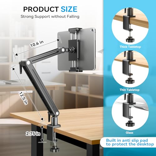 Jakeko Magnetic Portable Monitor Stand 15.6" - up to 16" 18.5" 22 inch Tablet Holder for iPad VESA Mount 75mm for Desk Adjustable Foldable 360° Swivel (Up to 16.5'') - size: Up to 16.5''