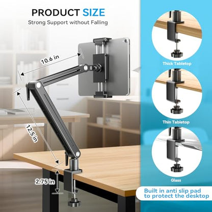 Jakeko Magnetic Portable Monitor Stand 15.6" - up to 16" 18.5" 22 inch Tablet Holder for iPad VESA Mount 75mm for Desk Adjustable Foldable 360° Swivel (Up to 16.5'') - size: Up to 16.5''