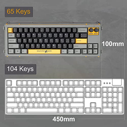 65% Mechanical Gaming Keyboard, Varmilo EC V2 Sakura Switches, BT5.0+USB-C, 4 Devices Connection, LED Backlit 4400mAh Battery, Anti-Ghosting 65 Keys Wireless Keyboard,Win/Mac