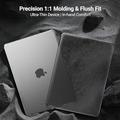 MOSISO Compatible with MacBook Air 13 inch Case M5 2026 M4 M3 M2 2025-2022 | A3449 A3240 A3113 A2681, Scratch-Resistant Shock-Absorbent Reinforced Hard Shell Cover for MacBook Air 13.6 Case, Black - color: Black