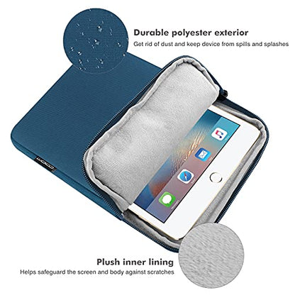 MoKo 7-8 Inch Tablet Sleeve Bag, Polyester Pouch Cover Case Slim Design | Fits iPad Mini (A17 Pro) 8.3" 2024, iPad Mini 6/5/4/3/2/1, Samsung Galaxy Tab S2 8.0, Tab A 8.0, ZenPad Z8s 7.9, Peacock Blue - color: Peacock Blue, size: 7-8 inch