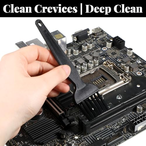 11 Pcs Mini Keyboard Cleaning Brushes Kit, Mini Anti Static Brush with Keycap Puller Tweezers, Dust Cleaning Brushes for Electronic Devices Computer Motherboard Fans Camera Small Space