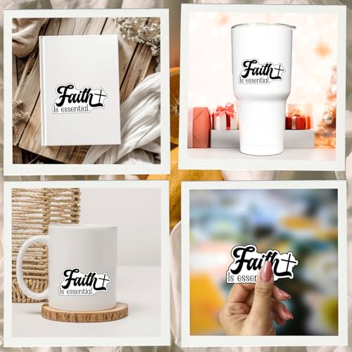 (3Pcs) Faith Is Essential Christian Sticker Waterproof Vinyl Decal Religious Cross Stickers Inspirational Faith Quote Decal Laptop Water Bottle Journal Bible Study Church Gifts Adults Teens 3x1.5 Inch - color: Faith is Essential