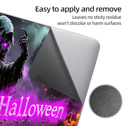 Universal Laptop Skin Sticker Decal, 12"-15.6" Aesthetic Vinyl Wrap, Halloween Skeleton Ghost Waterproof Notebook Cover Art Protector for MacBook HP Dell Lenovo, Fits 13" 14" 15" 15.6" - color: Halloween Skeleton Ghost