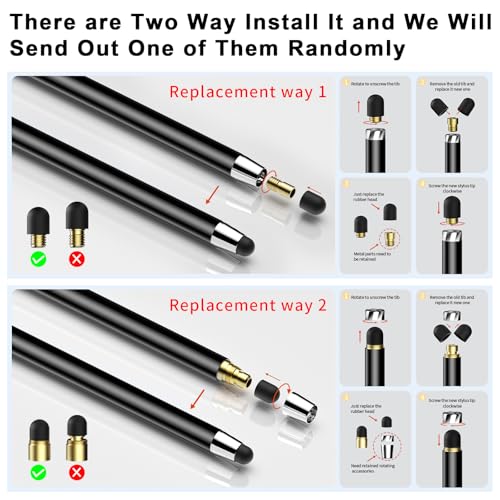Stylus(10 PCS),Stylus Pen for Touchscreen,High Sensitivity & Precision | Universal Stylus,2-in-1 Rubber Tip,Touch Screens of iPhone/iPad/Android Tablets（Gold & Black） - color: 5PCS Gold & 5PCS Black