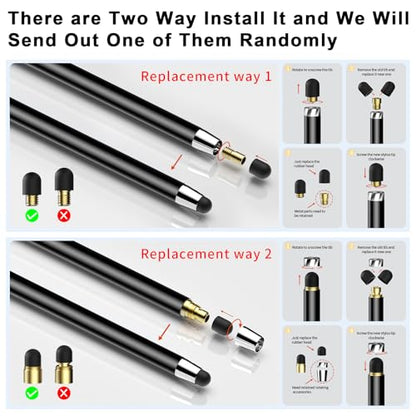 Stylus(10 PCS),Stylus Pen for Touchscreen,High Sensitivity & Precision | Universal Stylus,2-in-1 Rubber Tip,Touch Screens of iPhone/iPad/Android Tablets（Gold & Black） - color: 5PCS Gold & 5PCS Black