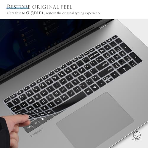 Keyboard Cover for 2025 HP OmniBook 7 Laptop 17-dc0097nr 17-dc0037nr 17t-dc000 17.3", HP OmniBook 7 16-az0097nr 16-ay0087nr 16t-ay000 16t-az000 16 inch Skin(Not fit Omnibook X 17-dd 17t-dd)-Black - color: Black