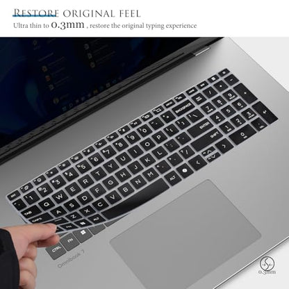 Keyboard Cover for 2025 HP OmniBook 7 Laptop 17-dc0097nr 17-dc0037nr 17t-dc000 17.3", HP OmniBook 7 16-az0097nr 16-ay0087nr 16t-ay000 16t-az000 16 inch Skin(Not fit Omnibook X 17-dd 17t-dd)-Black - color: Black