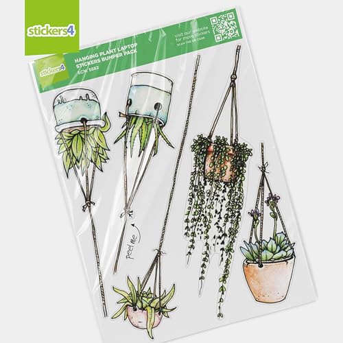 10 x Hanging Plant Laptop Stickers for Women | Cute Laptop Decals | Original Design Plant Stickers for Laptop | Easy Peel and Stick | Removable | Also Perfect for Water Bottles | Journals