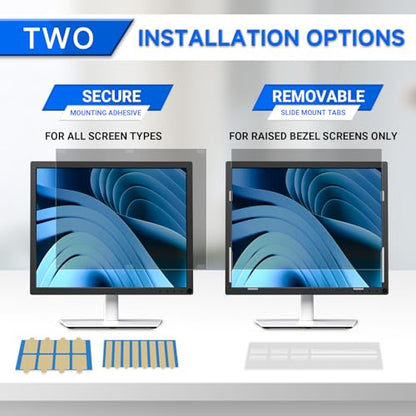 [2-Pack] Privacy Screen For Computer Monitor, 19-Inch 5:4 Aspect Ratio; Anti Spy/Bule Light/Glare And Eye Protection, 2 Install Ways Removable For Office, Airport, Cafe And Other Public Area; Diagonal 19 Inches, Width 14.84 Inches, Height 11.87 Inches - c