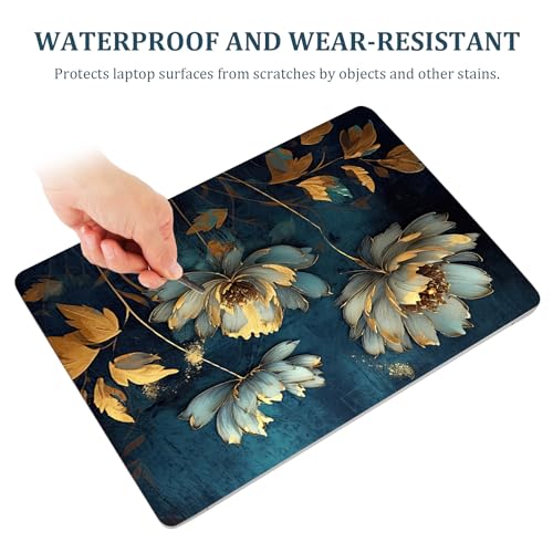Laptop Skin Sticker Decal 15-15.6 inch, Universal Soft Vinyl Sticker for 12.1 13 13.3 14 15.4 Inches Laptop Netbook Notebook Art Case Protector, Golden Flower - color: Golden Flower