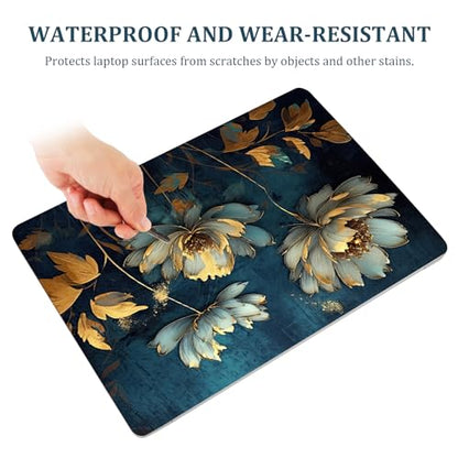 Laptop Skin Sticker Decal 15-15.6 inch, Universal Soft Vinyl Sticker for 12.1 13 13.3 14 15.4 Inches Laptop Netbook Notebook Art Case Protector, Golden Flower - color: Golden Flower