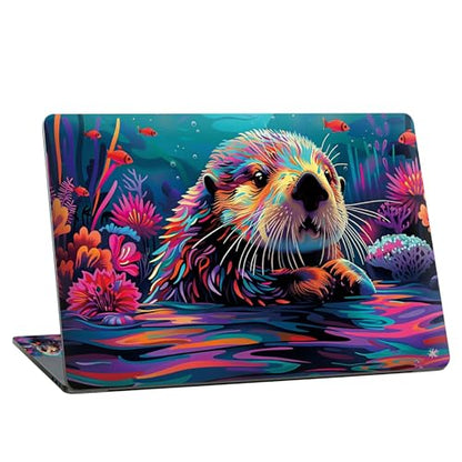 Universal Laptop Skin Sticker with 2 Wrist Pad Skins, Waterproof Scratch Resistant Vinyl Laptop Cover Decal, Cut to Fit for 11–15.6 Inch MacBook HP Dell Lenovo, Bank Beaver - color: Bank Beaver