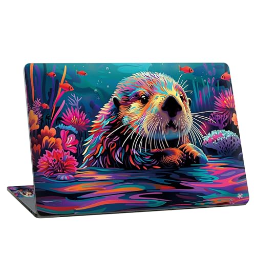 Universal Laptop Skin Sticker with 2 Wrist Pad Skins, Waterproof Scratch Resistant Vinyl Laptop Cover Decal, Cut to Fit for 11–15.6 Inch MacBook HP Dell Lenovo, Bank Beaver - color: Bank Beaver