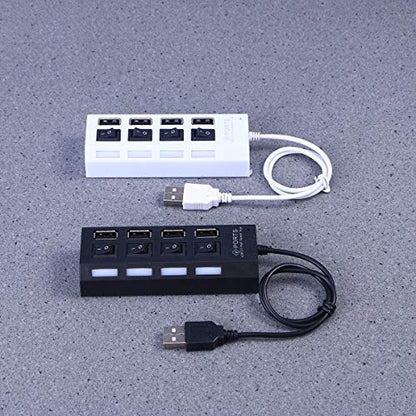 Vaguelly Portable USB Hub Ports with Individual LED Power Indicators and Switches High-Speed Mbps Data Transfer Expansion Hub for Laptop PC Desktop Compatible with Windows Operating System