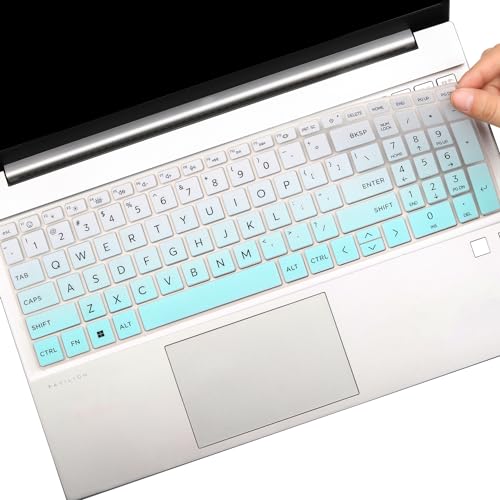 Keyboard Cover for HP 15.6 Laptop 15-fc 15-fd Series 15t-fd000 15z-fc000 15-fc0025dx 15-fc0245dx 15-fc0093dx 15-fc0041wm 15-fc0081nr 15-fc0037wm 15-fc0072ns 15-fc0081nr fc0013od 15-fc0025dx - color: OmbreMint
