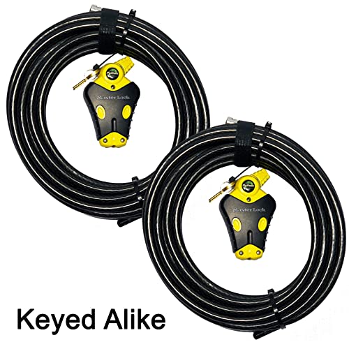 Master Lock - Two 30 ft Python Adjustable Cable Locks Keyed Alike, 8413KACBL-3030 - size: 2-30 ft