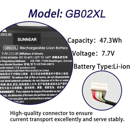 GB02XL/GM02XL L42583-005 Battery Replacement for HP Chromebook x360 11 G1/G2 EE (Education Edition), Chromebook 11A G6/G8 EE, 11 G7/G8 EE, 14 G5 14-DB0051CL L42583-002 HSTNN-UB7M L42550-271 - size: 12.2*4.41*1.26 inches GB02XL