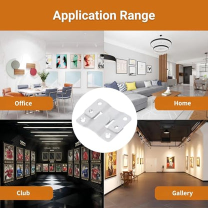 16Pcs Stainless Steel Interlock Hanging Buckle, Flush Concealed Mount Brackets, Z Clip Bracket for Picture Display Art Gallery - color: Iron, size: Small Without Screws