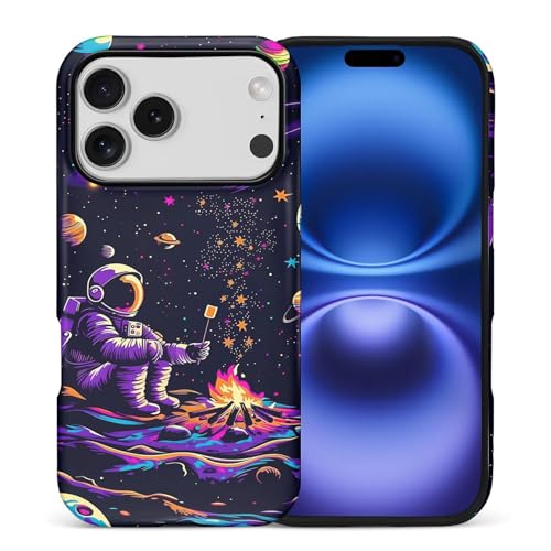 CARLOCA Case for iPhone 17 Pro,Astronaut Barbecue Design Hybrid Dual Protection Soft TPU Hard PC Shockproof Anti Scratch Men & Women Stylish Protective Phone Case - color: Astronaut Barbecue, size: iPhone 17 Pro