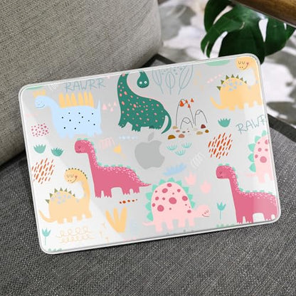 MEEgoodo 4-in-1 Printed Case for MacBook Neo 13 inch 2026 Release Model A3404, Laptop Hard Shell Cases with Keyboard Skin & Screen Protector & Webcam Covers, Cute Dinosaurs - color: Cute Dinosaurs