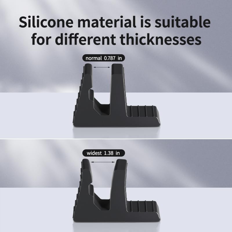 2-Pack Laptop Stand - Vertical Laptop Stand with Cable Management Silicone Holder, Anti-Slip, Durable, Cooling Stand, Universal for MacBook/Dell/HP/Lenovo Laptops
