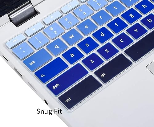 Keyboard Cover for Lenovo Chromebook Flex 5 5i 13" / IdeaPad 3 11.6 / Flex 3 11 / Spin X360 2-in-1 / C330 C340 100e 300e 500e 11.6, Gradual Blue - color: Gradual Blue