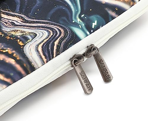 360° Protective Laptop Sleeve Case Bag with Muti-Pockets,Handle and Luggage Strap for iPad 12.9 inch,MacBook Pro Air 13" and 12.5 inch-13.3 inch Screen Laptop (Black Marble) - color: Black Marble, size: 12.5 inch-13.5 inch