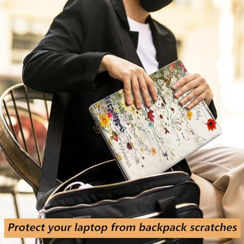 Laptop Skin Sticker for 12.1”-15.6“ Laptops (Fits 13”, 13.3”, 14”, 15”, 15.4”) | Protective Universal Reusable Vinyl Art Decal Cover | Waterproof & Scratch-Resistant-Wildflowers - color: Wildflowers