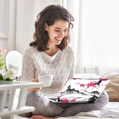 AIMSA Laptop Skin Sticker Decal, 12 13 13.3 14 15 15.4 15.6 inch Laptop Art Decal Protector Notebook Netbook PC 15.6" Universal Vinyl Cover, Mountain Sakura Ink Painting - color: Mountain Sakura Ink Painting
