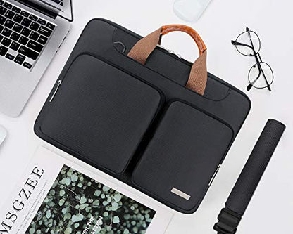 Lacdo 17 17.3 Inch Laptop Bag Women Men Sleeve Case for Dell/HP Envy/ASUS/Acer/Lenovo/LG/Razer Blade Pro 17/MacBook Pro 17, Computer Shoulder Messenger Bag Business Briefcase with Shoulder Strap,Black - color: Black, size: 17-17.3 Inches