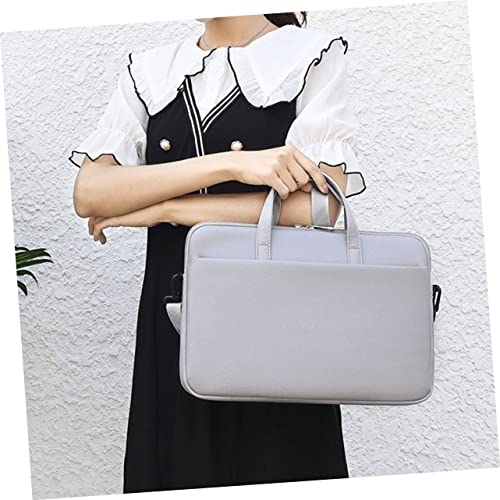 Uonlytech Laptop Carrying Bag PU Leather Tablet Case with Double Zipper Design for Devices Stylish Business Tote for Work Travel College