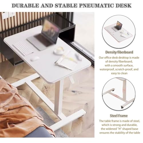 Adjustable Standing Desk for Office, Mobile Laptop Table for Bed Side, Hospital Movable Nursing Table, Portable Sofa Table for Living Room