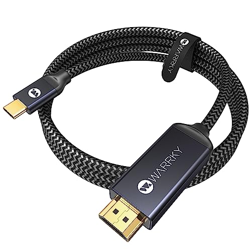 Warrky USB C to HDMI Cable 10ft (4K@60Hz) [Aluminum Shell, Gold-Plated Plug] Type-C to HDMI 2.0 Cord, Thunderbolt 4/3 Compatible with iPhone 15 Series, MacBook Pro/Air, Galaxy, Surface, Dell, iPad - size: 10FT, style: 4K@60Hz