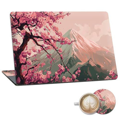 Laptop Skin Sticker Decal 15.6 Inch,12 13 13.3 14 15 15.6 in Laptop Netbook Skins for Notebook,Art Decal Removable Waterproof Scratch Resistant,Universal Vinyl Cover,Japanese Cherry Blossom - color: Japanese Cherry Blossom