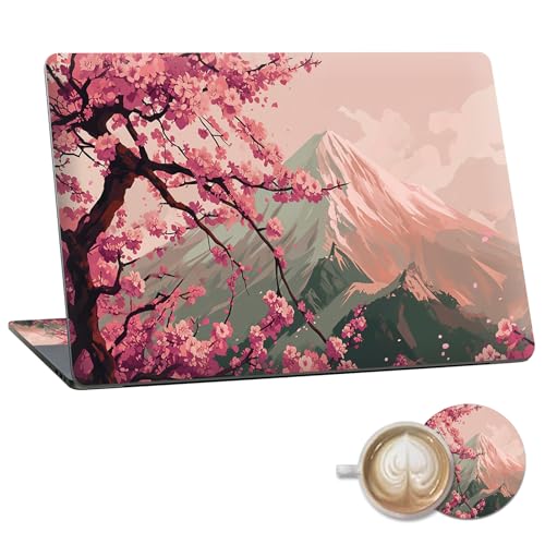 Laptop Skin Sticker Decal 15.6 Inch,12 13 13.3 14 15 15.6 in Laptop Netbook Skins for Notebook,Art Decal Removable Waterproof Scratch Resistant,Universal Vinyl Cover,Japanese Cherry Blossom - color: Japanese Cherry Blossom