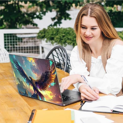 Laptop Skin Sticker Decal, Universal Reusable Vinyl Laptop Cover for 12" 13" 13.3" 14" 15" 15.4" 15.6" Notebook PC, Waterproof Scratch-Resistant with 2 Wrist Pads, Easy to Apply & Remove,Art Eagle - color: Art Eagle