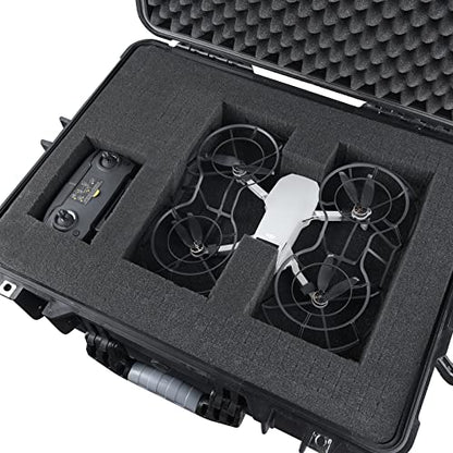 MEIJIA All Weather Rolling Waterproof Protective Case, Hard Camera Case,Dry Case with Retractable Pull Handle and Wheels,Foam Inserted, Elegant Black,22 x13.81x9inches - color: Black