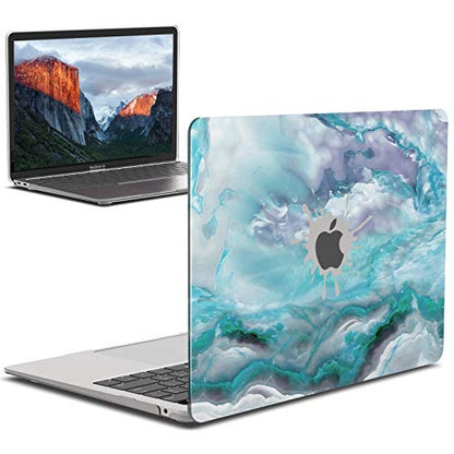 IBENZER Compatible with 2022 2021 2020 MacBook Air 13 inch case M1 A2337 A2179 A1932, Plastic Hard Shell Case for Mac Air 13 Retina Display with Touch ID, Blue Marbel, MAD-T13BLMB - color: Blue Marble