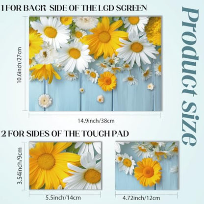 SUPERDANT Laptop Skin Sticker Daisy Flower Laptop Decals Personalized Universal Notebook Computer Wrap Vinyl Skin Stickers Cover Art Decal Removable 12-15.6 Inch Waterproof Scratch-Resistant Gifts - style: Chrysanthemum