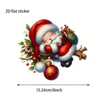 Cute Santa Claus PVC Vinyl Car Decals Stickers Waterproof Self-Adhesive Decals for Cars, Laptops, Trucks, Motorcycles Wall Window Luggage Scratch Cover Door Decor Sticker