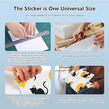 Universal Laptop Skin Sticker with 2 Wrist Pad Skins, Waterproof Scratch Resistant Vinyl Laptop Cover Decal, Cut to Fit for 11–15.6 Inch MacBook HP Dell Lenovo, Cat Pet - color: Cat Pet