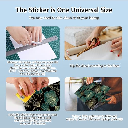 Universal Laptop Skin Sticker with 2 Wrist Pad Skins, Waterproof Scratch Resistant Vinyl Laptop Cover Decal, Cut to Fit for 11–15.6 Inch MacBook HP Dell Lenovo, Ginkgo Leaf - color: Ginkgo Leaf