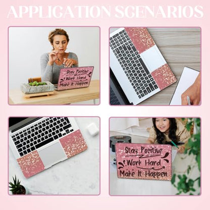SUPERDANT Laptop Skin Sticker Stay Positive Laptop Decals 3PCS Personalized Universal Notebook Computer Wrap Vinyl Skin Stickers Cover Art Decal Removable 12-15.6 Inch Waterproof Gifts Pink - color: Pink