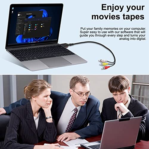 USB Audio Video Capture Card, Video Grabber VHS VCR TV to DVD Converter Capture Card Adapter for Windows