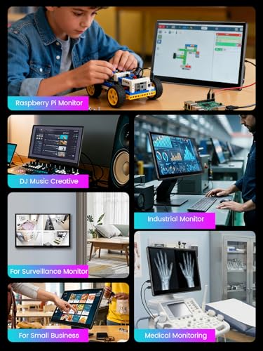 13.3'' Portable Touch Screen Monitor,HDMI VGA USB-B for PC MacBook (dark) | 10-point touch,Quick response,Dual-Speaker,178°viewing angle,400nits,2000:1,VESA,72%NTSC,IPS,Phone PS Xbox - color: dark