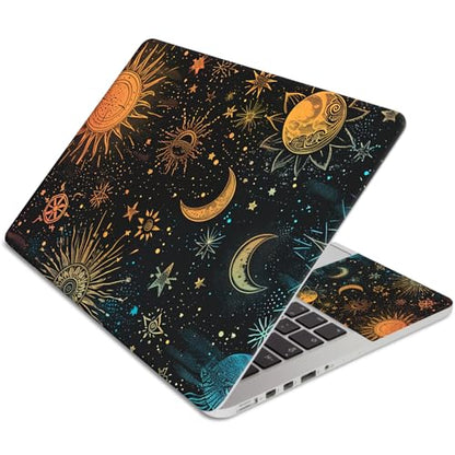 Laptop Skin Sticker 3-Piece Set,Starry Night Sky | Trim-to-fit 3-piece vinyl set with one 15 x 10.6 in lid skin and two palm-rest decals for many 12-15.6 in laptops - color: Starry Night Sky